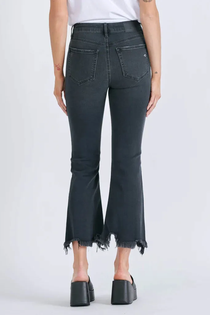 Hi Rise Super Fray Flare | Black