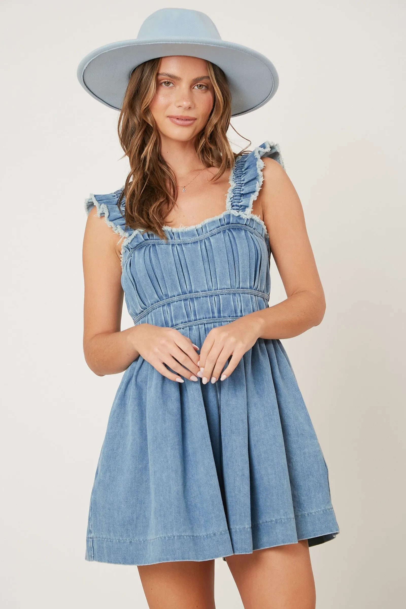 Washed Denim Romper